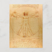 Menselijke Anatomie, Man Vitruvian door Leonardo Briefkaart (Voorkant)
