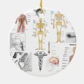 Menselijke anatomie Medische diagrammen, volledig  Keramisch Ornament (Achterkant)