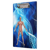 Menselijke anatomie met DNA-strengen Klembord (Links)