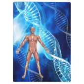 Menselijke anatomie met DNA-strengen Klembord (Achterkant)