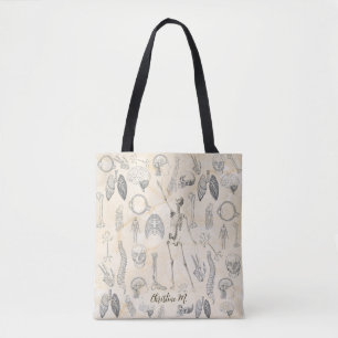 menselijke anatomie met naam tote bag