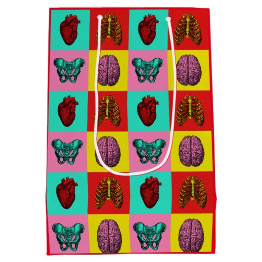 Menselijke anatomie Pop Art Medium Cadeauzakje (Achterkant)