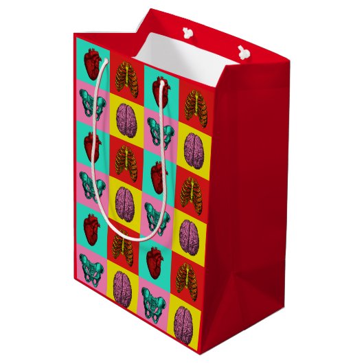 Menselijke anatomie Pop Art Medium Cadeauzakje (Achterkant Gekanteld)