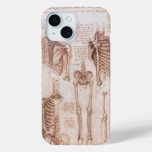 Menselijke anatomie Skeleton Botten van Leonardo d Case-Mate iPhone Case (Achterkant)
