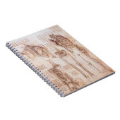 Menselijke anatomie Skeleton Botten van Leonardo d Notitieboek (Rechterzijde)