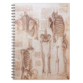 Menselijke anatomie Skeleton Botten van Leonardo d Notitieboek (Voorkant)