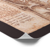 Menselijke anatomie Skeleton Botten van Leonardo d Poster (Hoek)