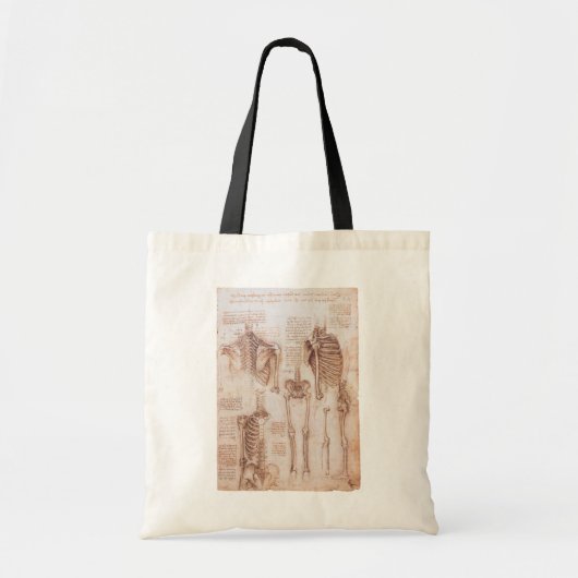 Menselijke anatomie Skeleton Botten van Leonardo d Tote Bag (Voorkant)
