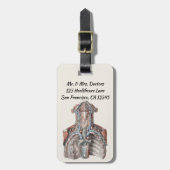 menselijke anatomie Throat, nek, borst, ribben Bagagelabel (Voorkant verticaal)