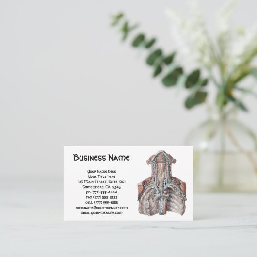  menselijke anatomie Throat, nek, borst, ribben Visitekaartje (Staand voorkant)