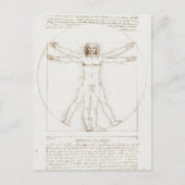 Menselijke anatomie: Vitruviaans Man door Leonardo Briefkaart (Voorkant)