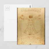 Menselijke anatomie, Vitruviaans Man van Leonardo  Briefkaart (Voorkant / Achterkant)