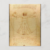 Menselijke anatomie, Vitruviaans Man van Leonardo  Briefkaart (Voorkant)