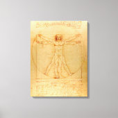 Menselijke anatomie, Vitruviaans Man van Leonardo Canvas Afdruk (Voorkant)