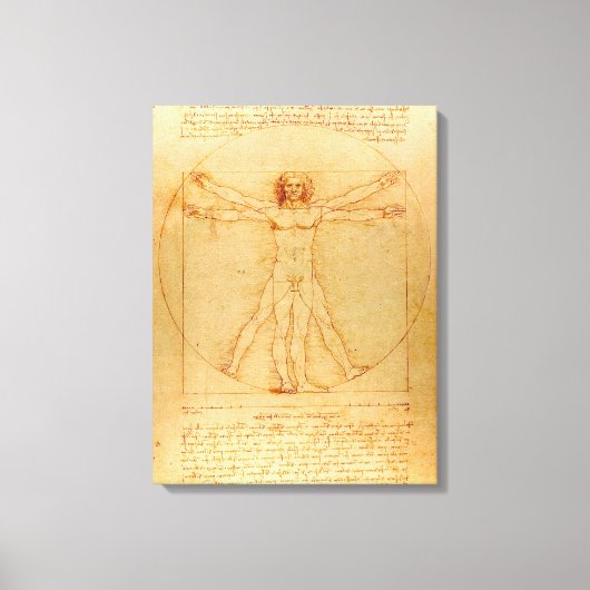 Menselijke anatomie, Vitruviaans Man van Leonardo  Canvas Afdruk (Voorkant)