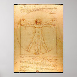 Menselijke anatomie, Vitruviaans Man van Leonardo  Poster