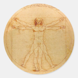 Menselijke anatomie, Vitruviaans Man van Leonardo Ronde Sticker
