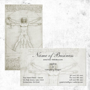 Menselijke Anatomie, Vitruviusman door Leonardo da Visitekaartje