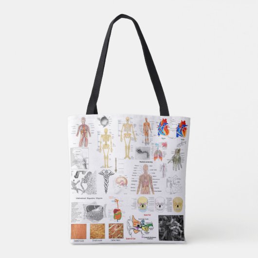 Menselijke anatomie volledige kleurenkaarten tote bag (Achterkant)