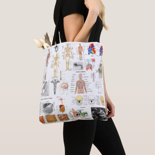 Menselijke anatomie volledige kleurenkaarten tote bag (Dichtbij)