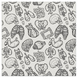 Menselijke Anatomie Weird Science Bio Skull Hallow Stof