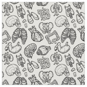 Menselijke Anatomie Weird Science Bio Skull Hallow Stof