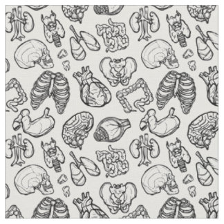 Menselijke Anatomie Weird Science Bio Skull Hallow Stof