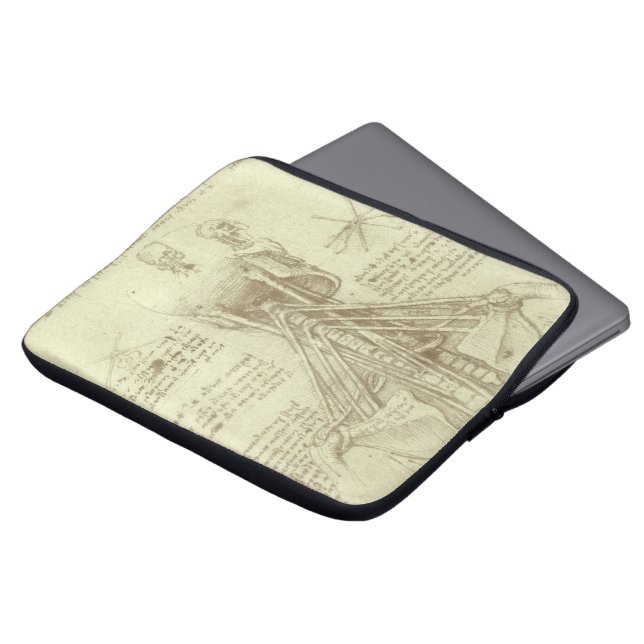 Menselijke anatomie wervelkolom door Leonardo da V Laptop Sleeve (Voorkant top)