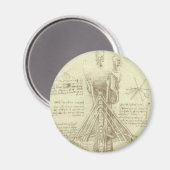 Menselijke anatomie wervelkolom door Leonardo da V Magneet (Voorkant / Achterkant)