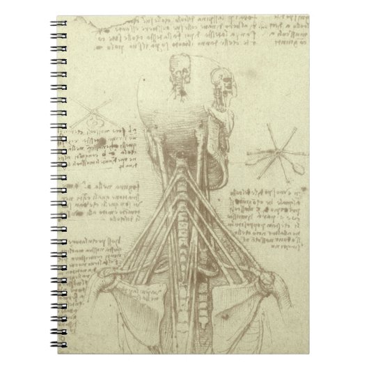 Menselijke anatomie wervelkolom door Leonardo da V Notitieboek (Voorkant)