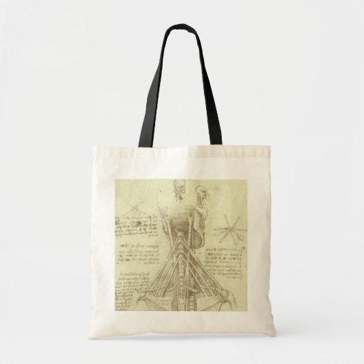 Menselijke anatomie wervelkolom door Leonardo da V Tote Bag (Voorkant)