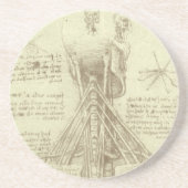 Menselijke anatomie wervelkolom door Leonardo da V Zandsteen Onderzetter (Voorkant)