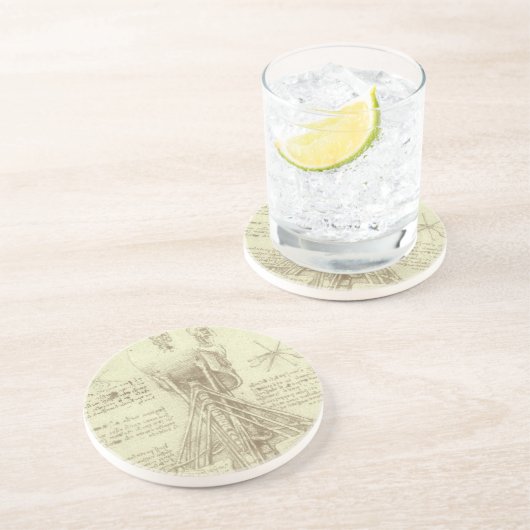 Menselijke anatomie wervelkolom door Leonardo da V Zandsteen Onderzetter (Zijkant)