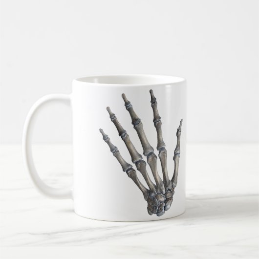  menselijke anatomie wetenschap, skelethanden koffiemok (Links)