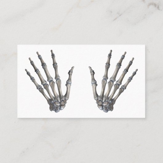 menselijke anatomie wetenschap, skelethanden visitekaartje (Achterkant)
