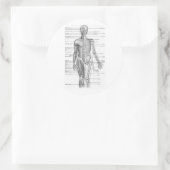 Menselijke anatomiegrafiek ronde sticker (Tas)