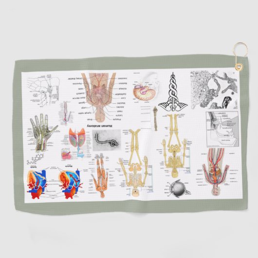 Menselijke anatomiekaarten golfhanddoek (Horizontaal)