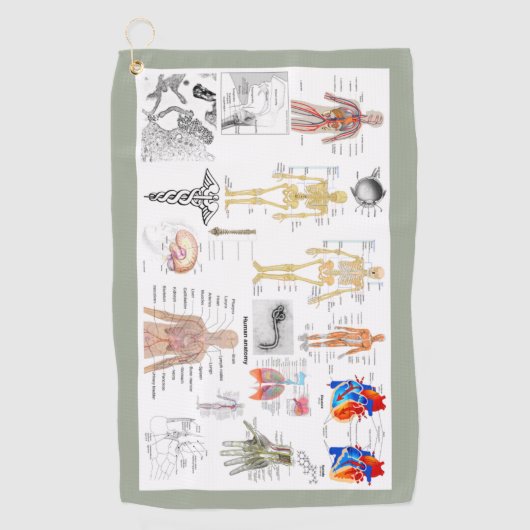 Menselijke anatomiekaarten golfhanddoek (Voorkant)
