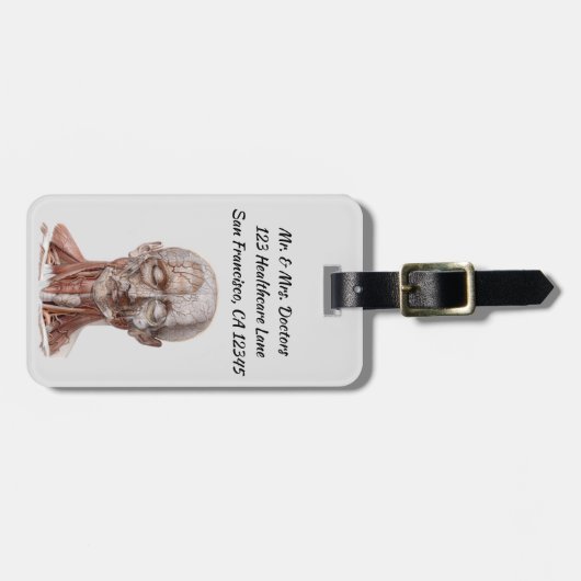  menselijke anatomiewetenschap, hoofd Throat Nose Bagagelabel (Voorkant horizontaal)