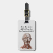 menselijke anatomiewetenschap, hoofd Throat Nose Bagagelabel (Voorkant verticaal)