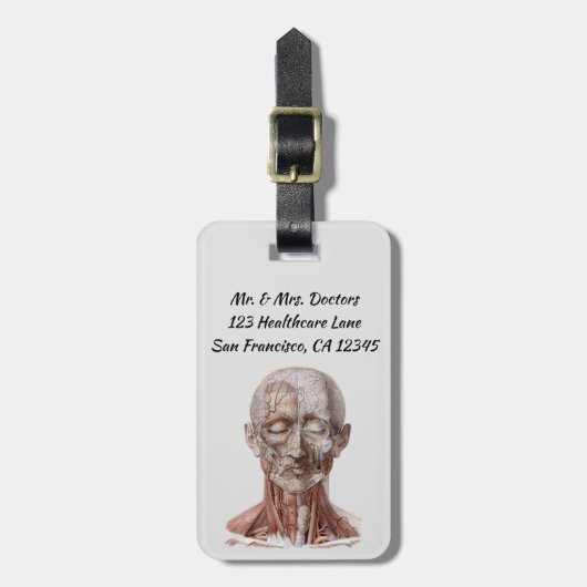  menselijke anatomiewetenschap, hoofd Throat Nose Bagagelabel (Voorkant verticaal)