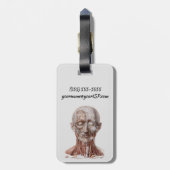  menselijke anatomiewetenschap, hoofd Throat Nose Bagagelabel (Achterkant verticaal)