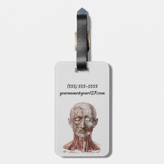  menselijke anatomiewetenschap, hoofd Throat Nose Bagagelabel (Achterkant verticaal)