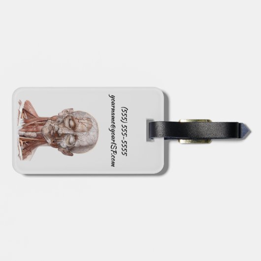  menselijke anatomiewetenschap, hoofd Throat Nose Bagagelabel (Achterkant horizontaal)