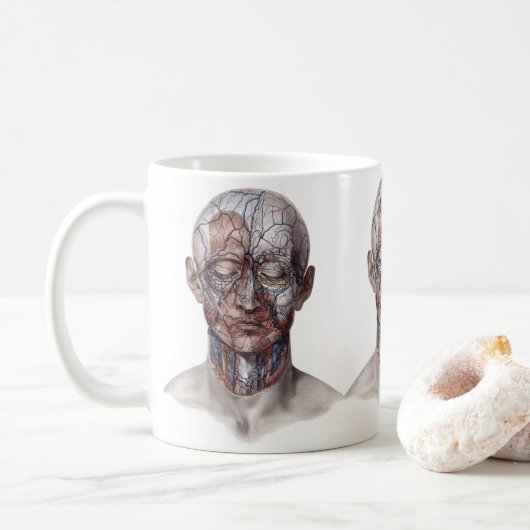  menselijke anatomiewetenschap, hoofd Throat Nose Koffiemok (Met donut)