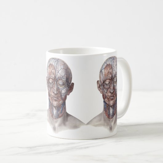  menselijke anatomiewetenschap, hoofd Throat Nose Koffiemok (Voorkant rechts)