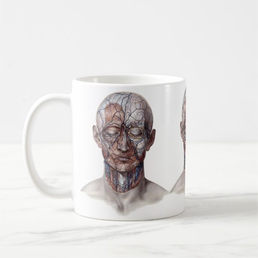  menselijke anatomiewetenschap, hoofd Throat Nose Koffiemok (Links)