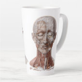 menselijke anatomiewetenschap, hoofd Throat Nose Latte Mok (Rechterhoek)