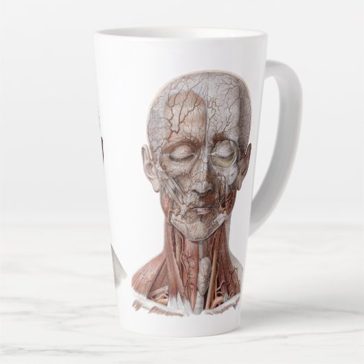 menselijke anatomiewetenschap, hoofd Throat Nose Latte Mok (Rechterhoek)