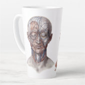 menselijke anatomiewetenschap, hoofd Throat Nose Latte Mok (Linkerhoek)